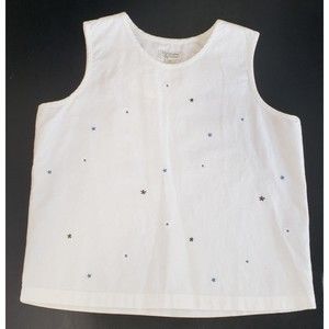 Christopher & Banks Linen Blend Embroidered Tank Top, Size Medium